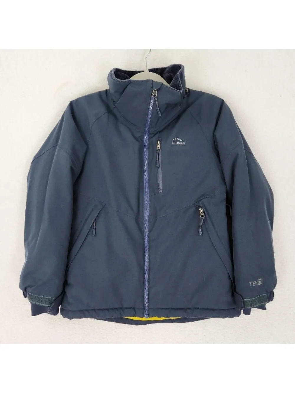 LL Bean Jacket Kids 10-12 Blue Insulated Softshell Fleece Lined TEK Winter Ski